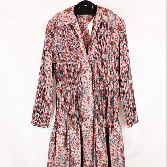 Vince Dresses Vince Berry Blooms Pleated Shirt Dress V97851565